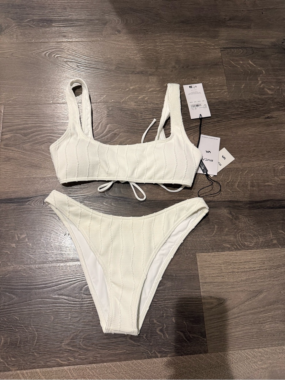 RVCA White Ribbed Bikini